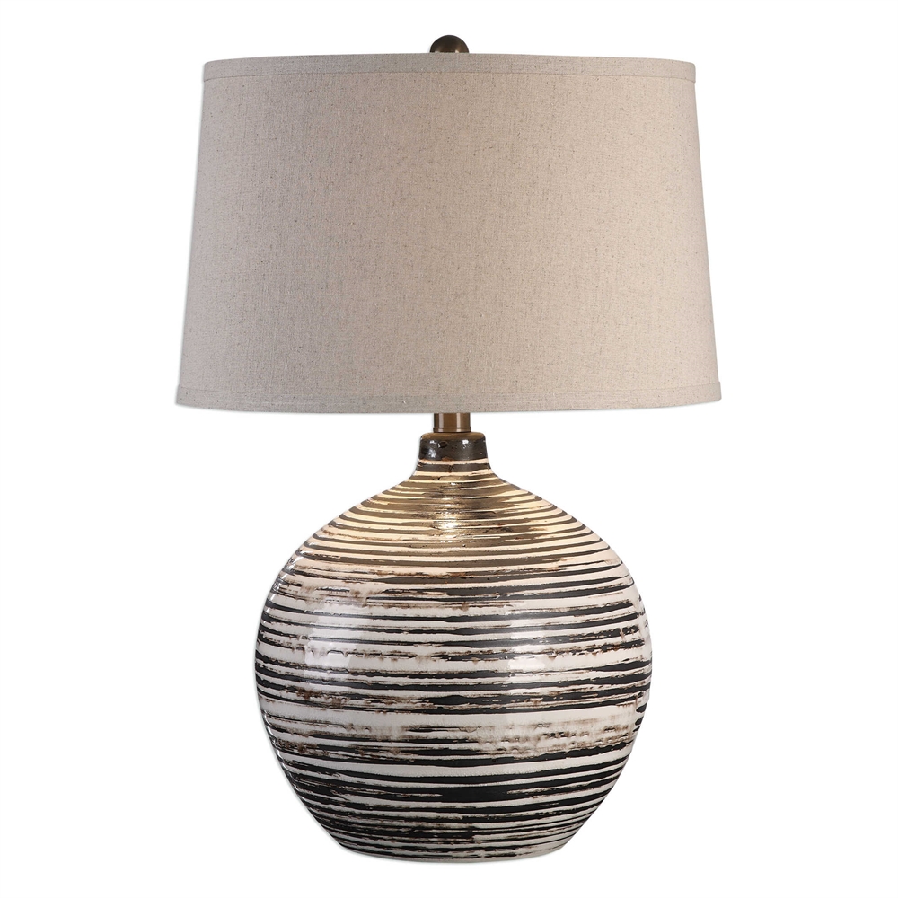 Mocha/Ivory Striped Lamp-$485.00