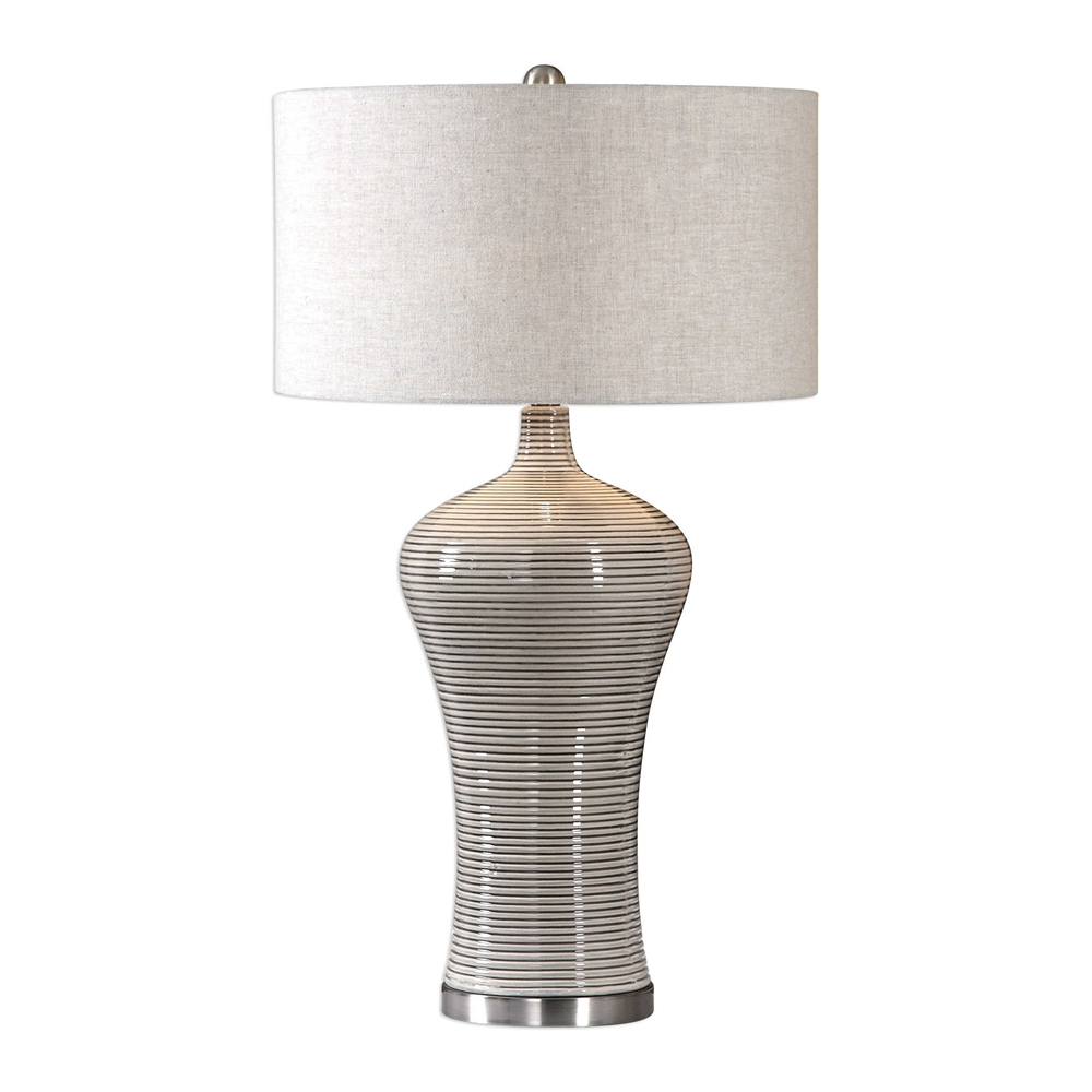 Light Gray Ribbed Lamp-$475.00