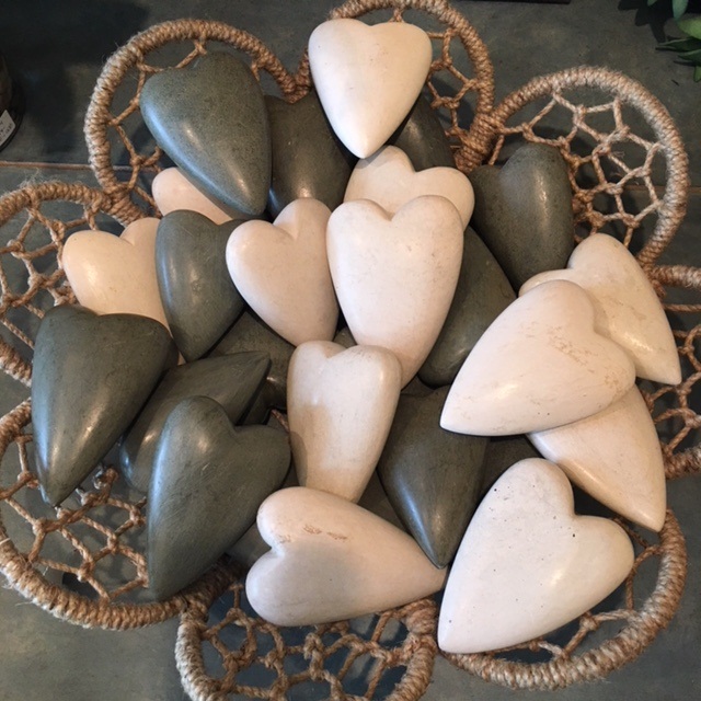 Hand Carved Stone Hearts-$9.00