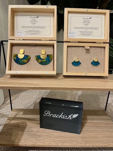 Brackish Feather Earrings-$95.00-$195.00 - Brackish Feather Earrings-$95.00-$195.00