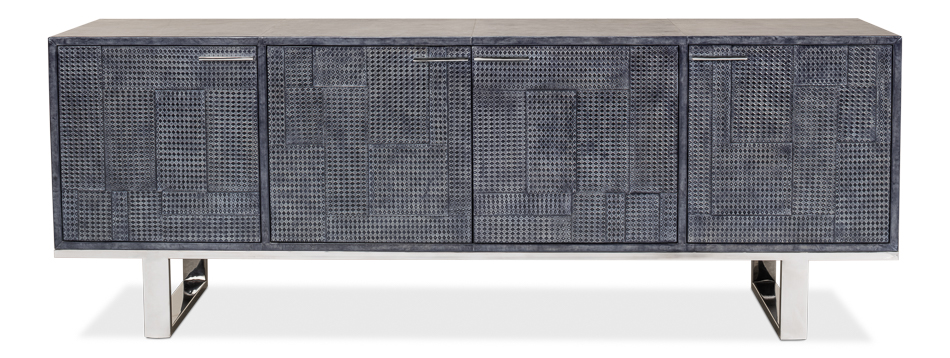 Blue Leather Credenza-$4,195.00
