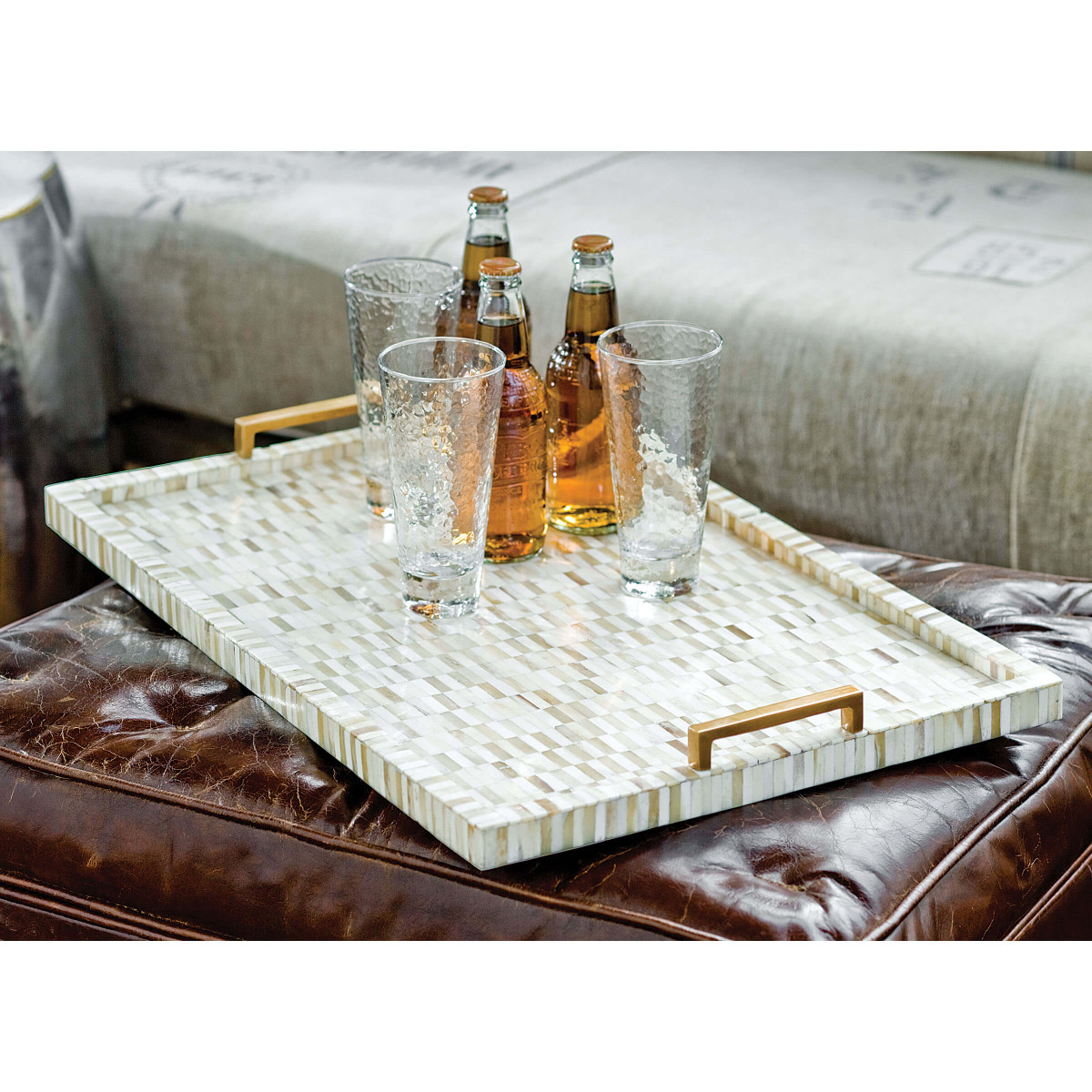 Multi-Tone Bone & Brass Tray-$398.00