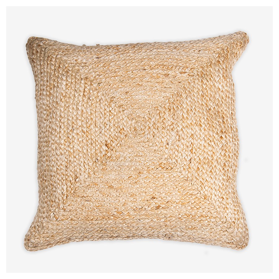 Rowan Braided Jute Square Pillow Peach Tree Designs