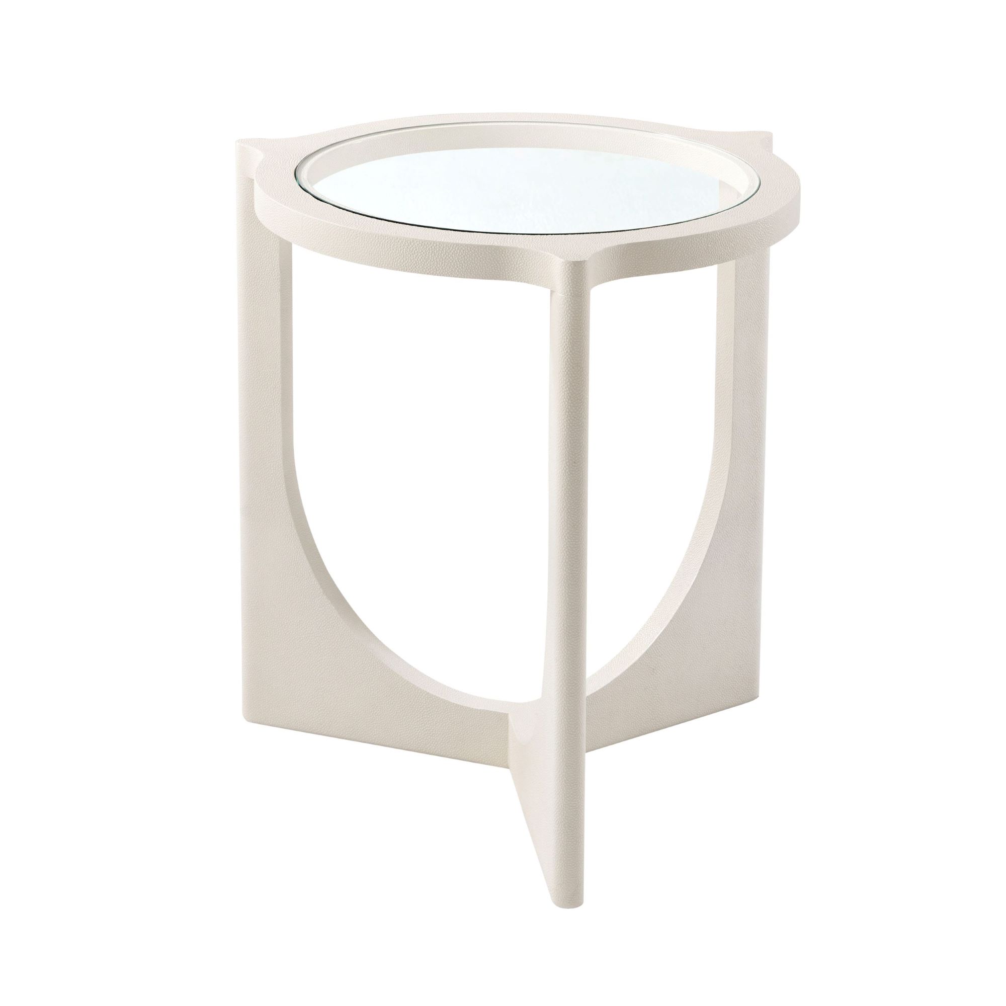 Ivory Shagreen Round End Table-$985.00