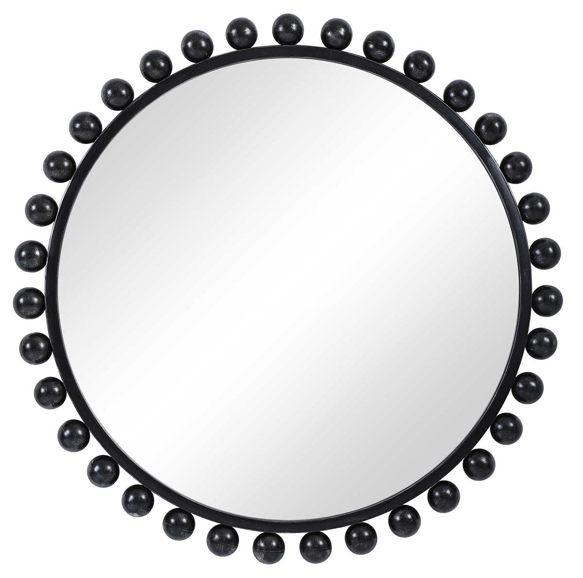 Cayden Black Round Mirror-$782.00