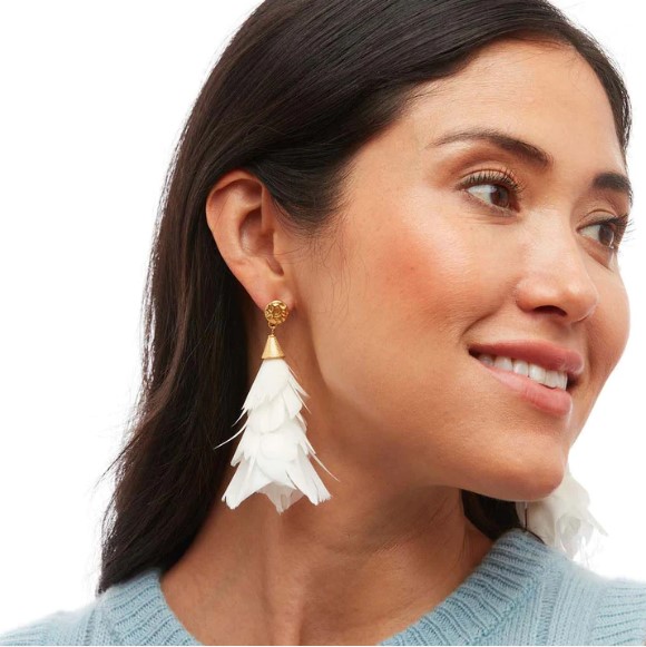 Brackish Feather Earrings-$95.00-$195.00