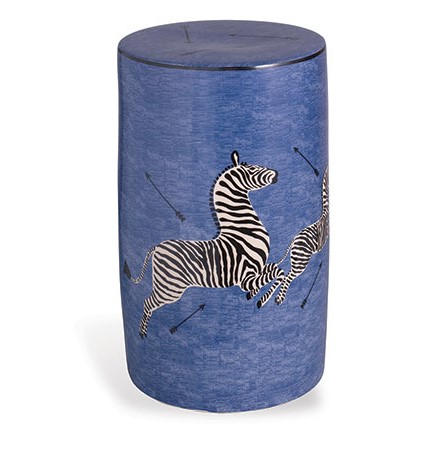 Blue Zebra Porcelain Garden Stool-$630.00