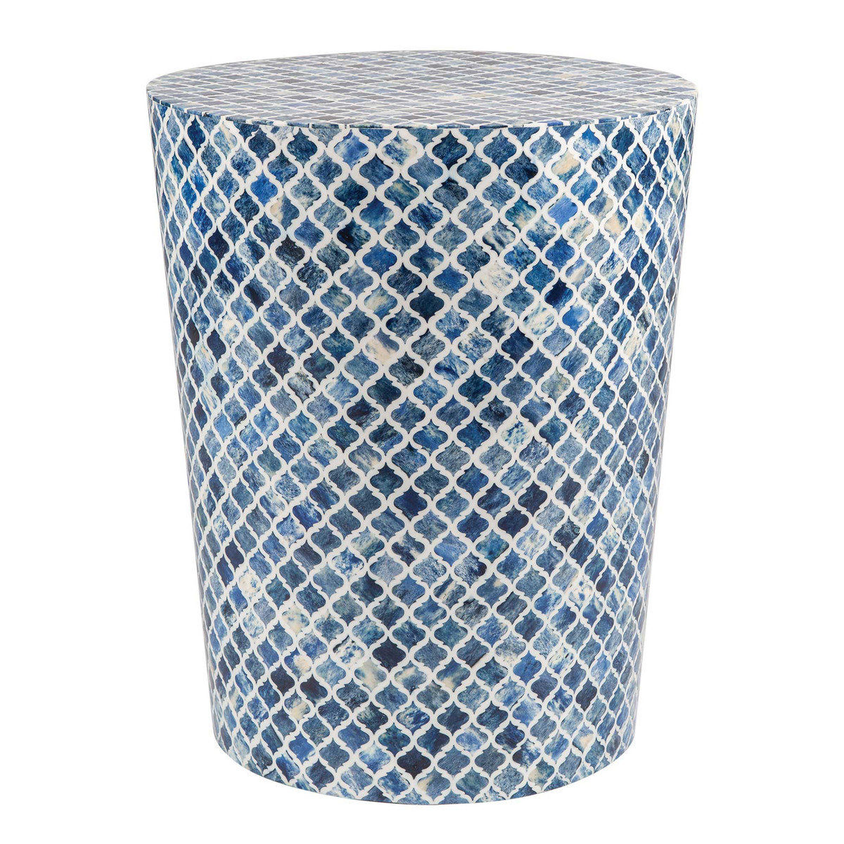 Round Blue and White Inlay Stool-$825.00