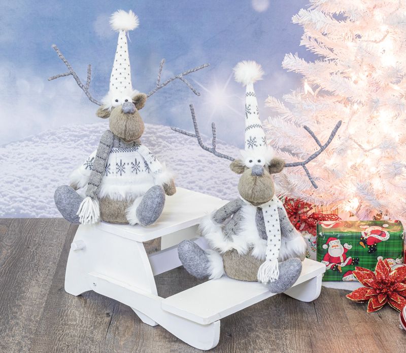 Frosted Ivory Moose Sitters – $24.00 each