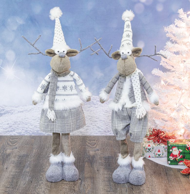 Frosted Ivory Moose Tall Standers – $35.00 each