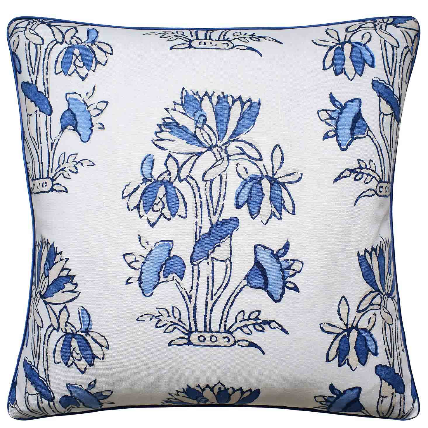Blue and White Lily Pillow-$358.00