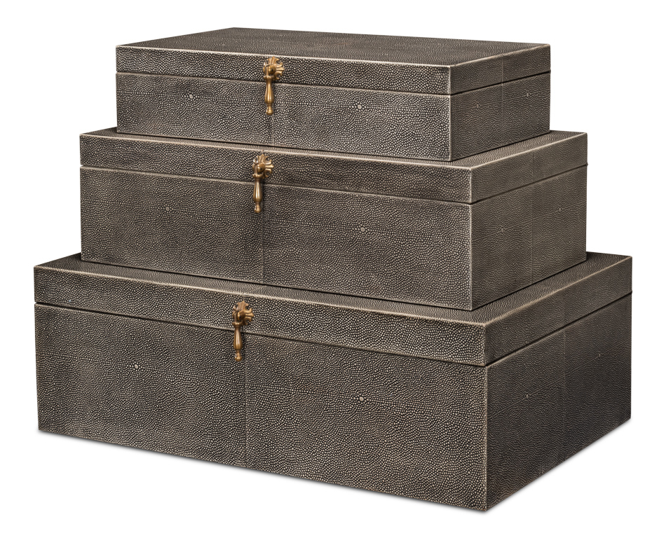 Black Shagreen Boxes-L-$395.00, M-$298.00, S-$235.00