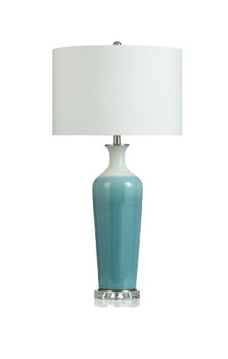 Aqua and White Table Lamp-$365.00