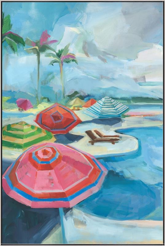 “Umbrellas by the Pool”-$1,035.00  OA