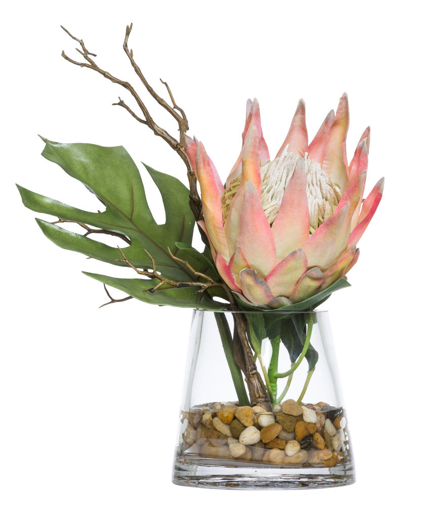 ORANGE PROTEA/SPLIT LEAF WATERLIKE-$265.00