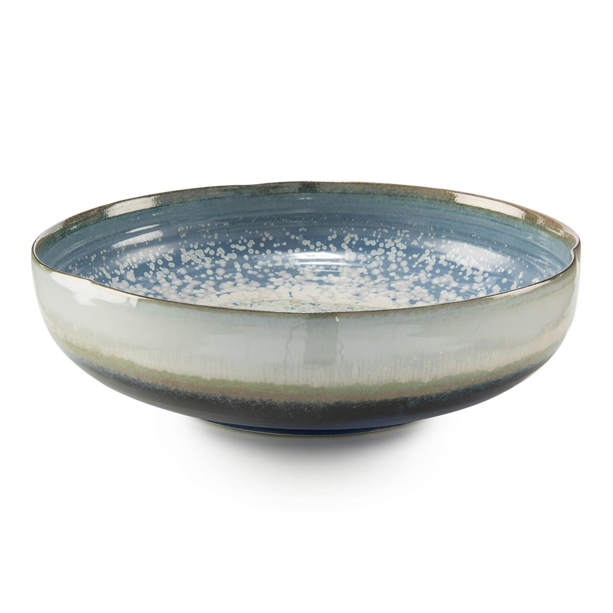Reactive Blue Shallow Bowl-$448.00