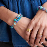 Kantha Azure line bracelets