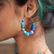 Kantha Azure line earrings