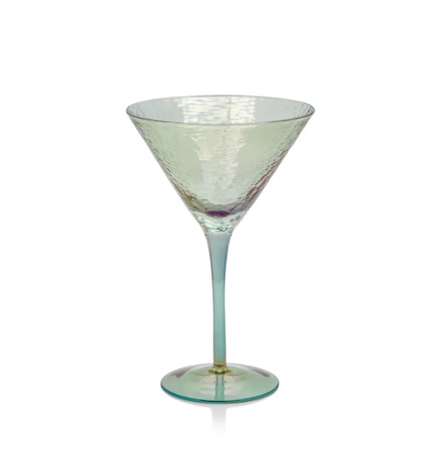Luster Blue Martini & Champagne Glasses