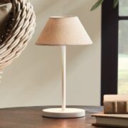 NHG Sm white with natural linen shade