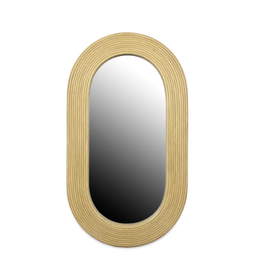 Pencil Rattan Oval Mirror-$450.00
