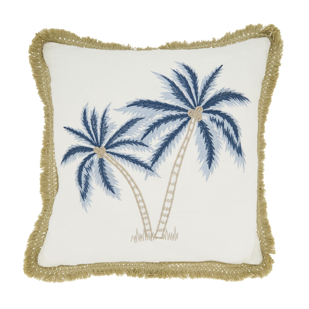 Embroidered Palm Tree Pillow-$112.00