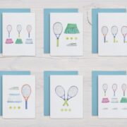 Watercolor tennis notecards Watercolor tennis notecards
